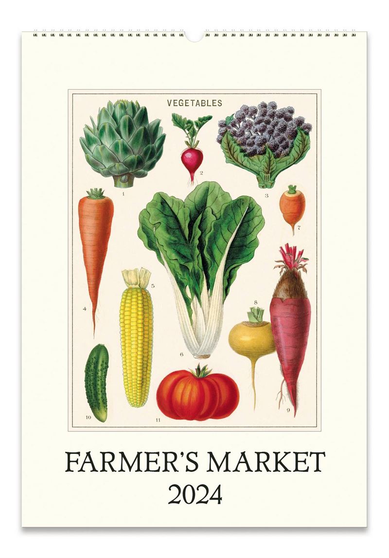 Puriri Lane | Farmer's Market Wall Calendar 2024 | Cavallini & Co