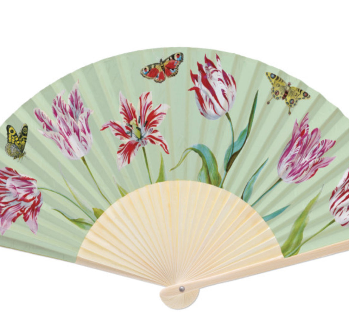 Tulips & Butterflies Hand Fan | Jacob Marrel