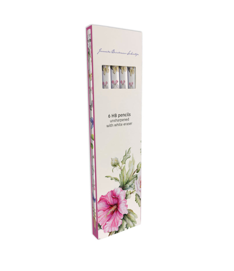 Hibiscus HB Pencils With Eraser | 6-Pack | Janneke Brinkman-Salentijn