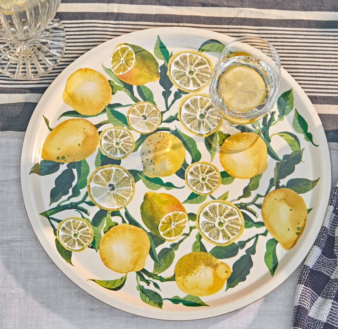 Round Birch Tray | Garden Lemons | Emma Bridgewater