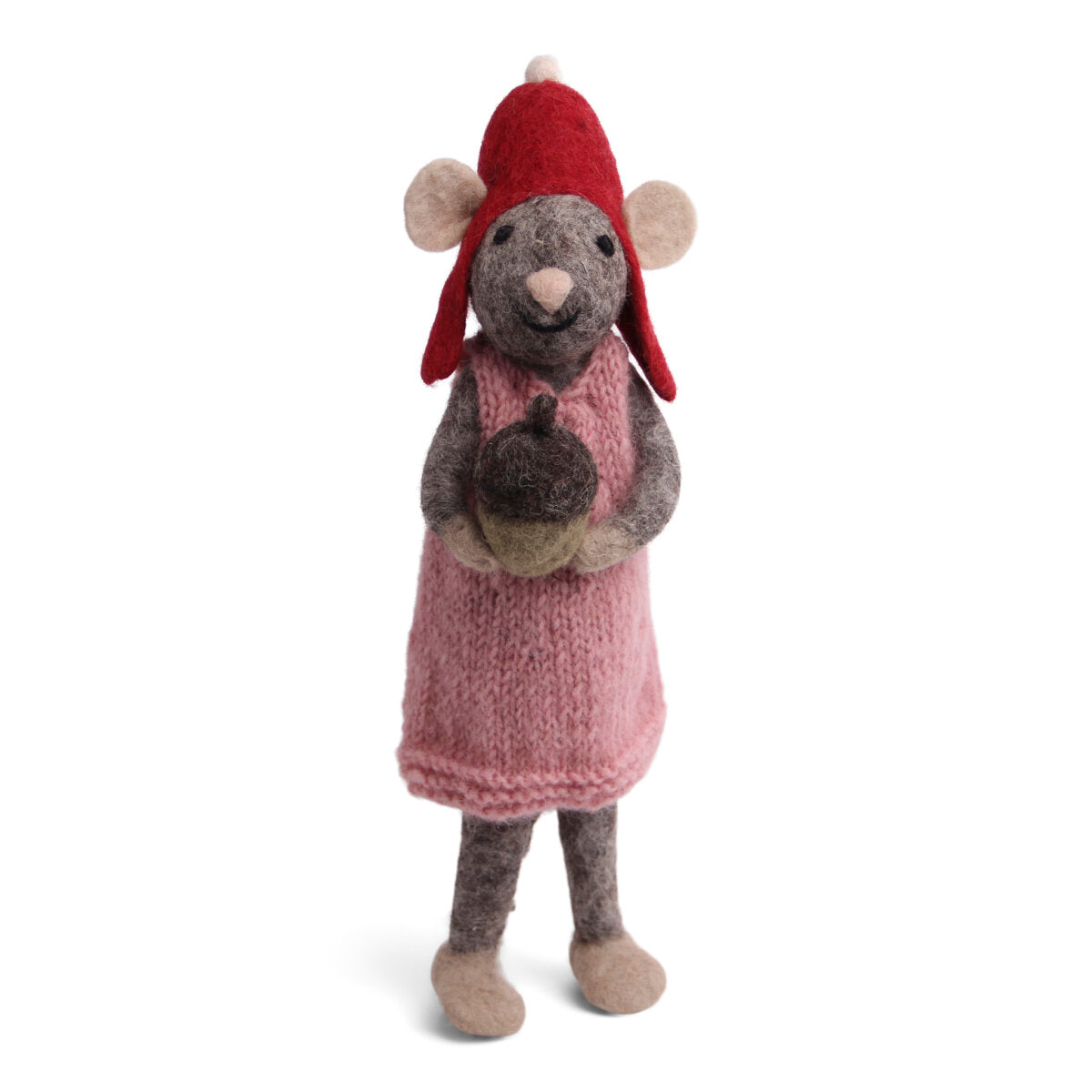 Big Grey Girly Mouse With Acorn | En Gry & Sif