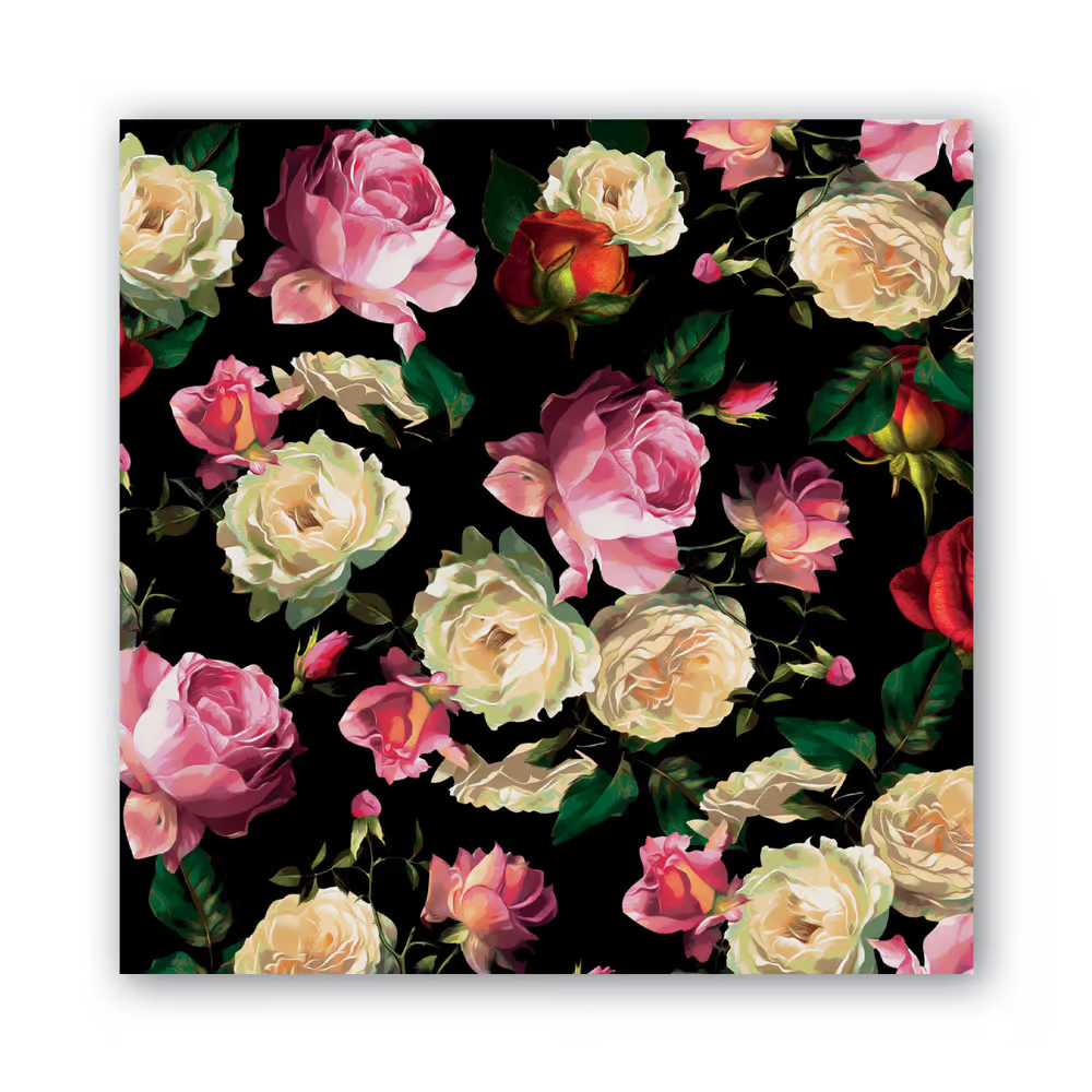 Midnight Rose Luncheon Napkins