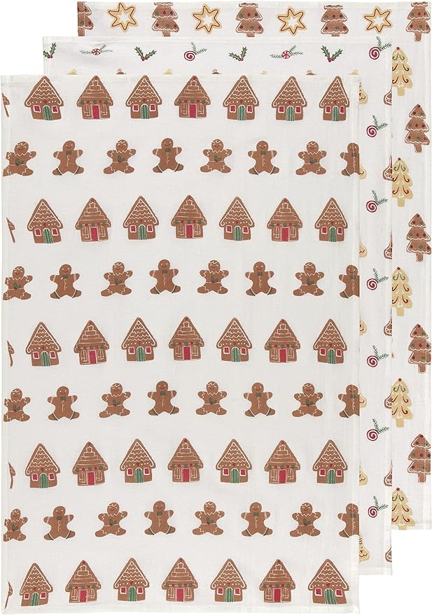 Puriri Lane | Christmas Cookies | Dish Towels | Set of 3