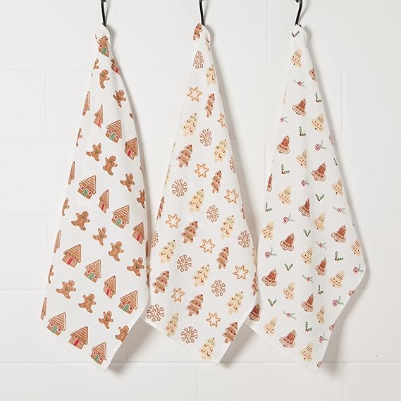 Puriri Lane | Christmas Cookies | Dish Towels | Set of 3