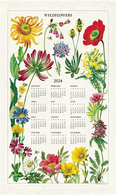 Puriri Lane | Wildflowers | Calendar Tea Towel | Cavallini & Co