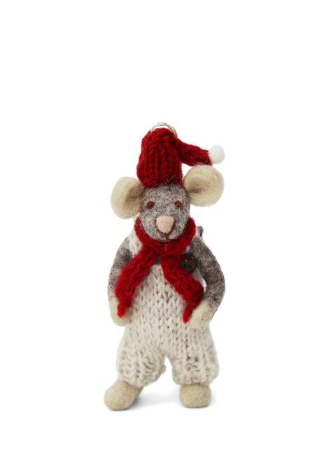 Puriri Lane Addenbrooke | Small Grey Boy Mouse with Red Hat & Scarf