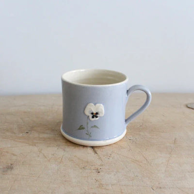 Puriri Lane | Blue Pansy Mug | Jane Hogben Pottery 