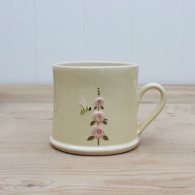 Puriri Lane | Bee and Flowers Mug Cream | Jane Hogben Pottery