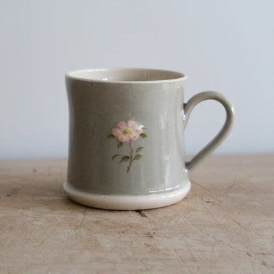 Puriri Lane | Grey Dog Rose Mug | Jane Hogben Pottery 