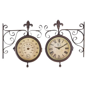 Puriri Lane |  Double Sided Station Clock and Thermometer | Parnell & Co.