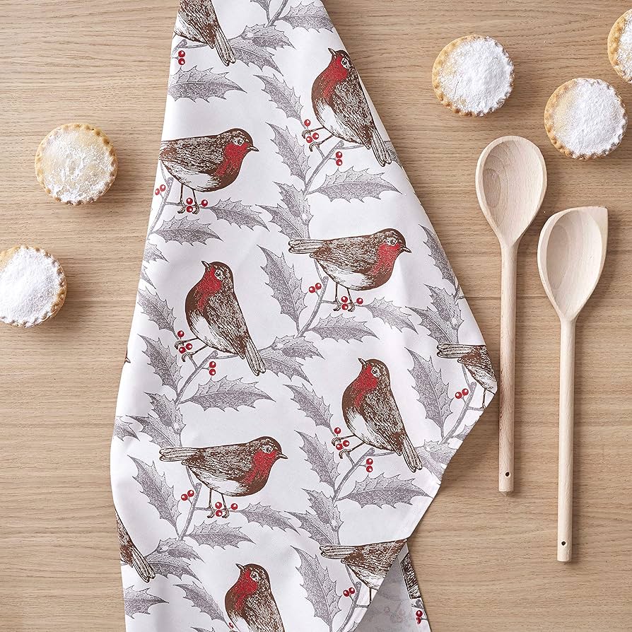 Puriri Lane | Robin & Holly | Tea Towel | Thornback & Peel