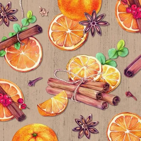 Puriri Lane | Tangerine with Cinnamon | Christmas Napkins | 20 pack