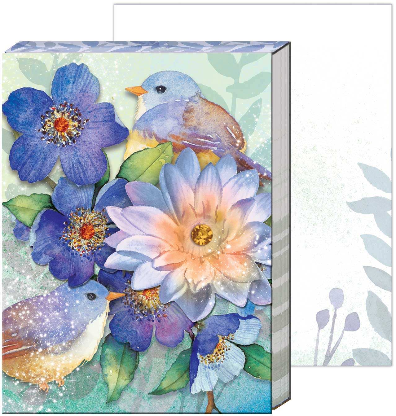 Bluebirds In Flowers | Notepad