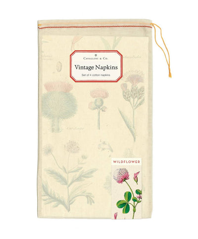 Puriri Lane | Wildflower 100% Cotton Napkins | Cavallini & Co.