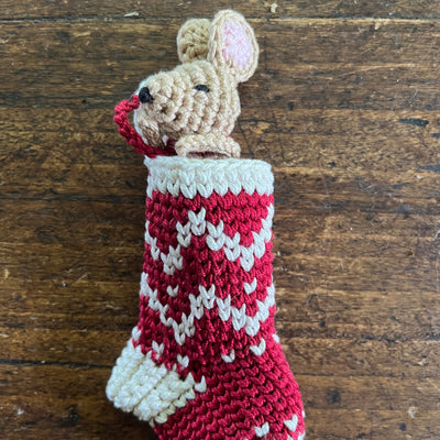 Puriri Lane | Mouse In Christmas Stocking