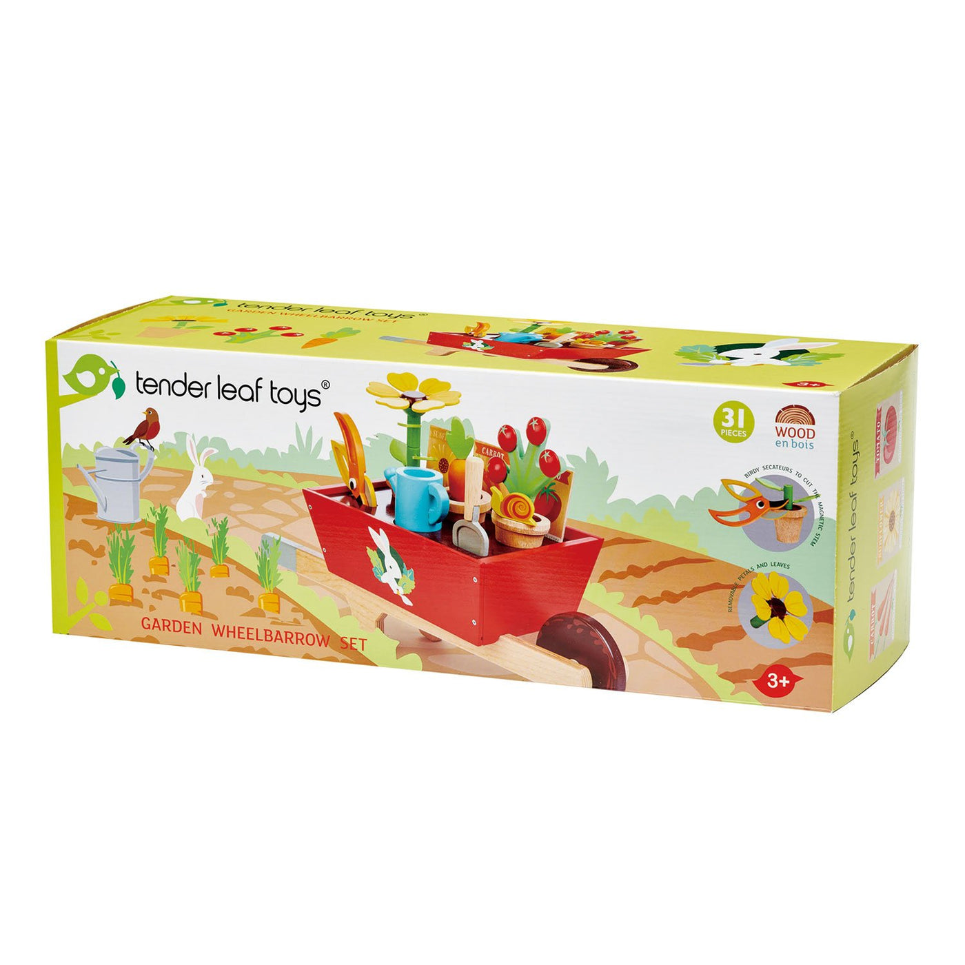 Puriri Lane | Wheelbarrow Garden Set | Tender Leaf Toys
