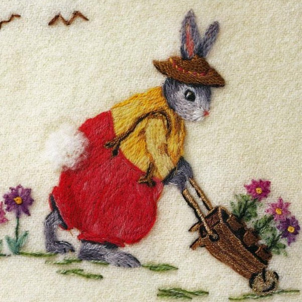 Puriri Lane | Thread Painting | Bunnies In My Garden | Jenny McWhinney