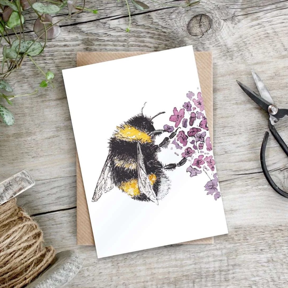 Puriri Lane | Bumblebee & Lavender | Card